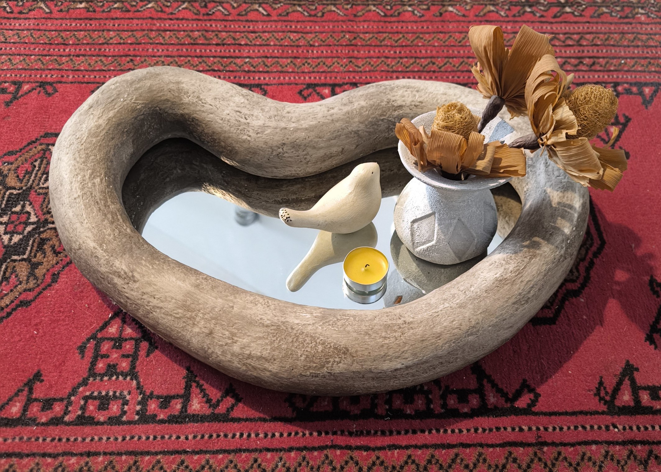 آینه دیواری پاپیه ماشه دفرمه دکوری سینی دکوراتیو هدیه خاص دست ساز