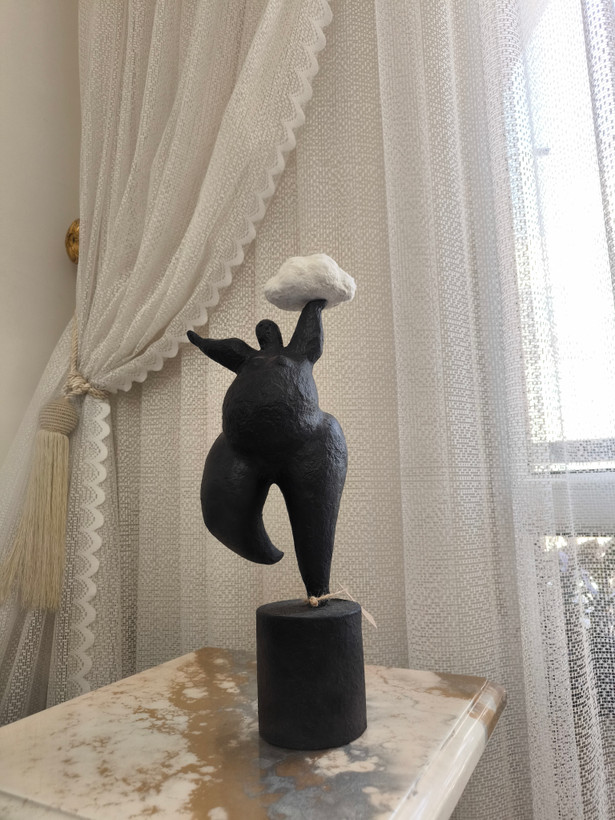 مجسمه رومیزی پاپیه ماشه پریسا جهادی مدل خانم تپل